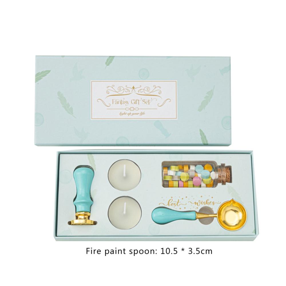 Fire Paint Stamp Set Exquisite Gift Box Wax Seal Kit for Envelope Decorations