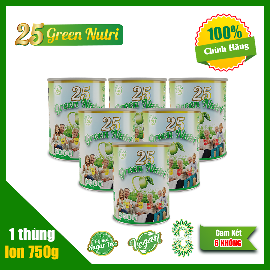 Combo 1 Thùng (6 lon 750g) Sữa Hạt Ngũ Cốc 25 Green Nutri