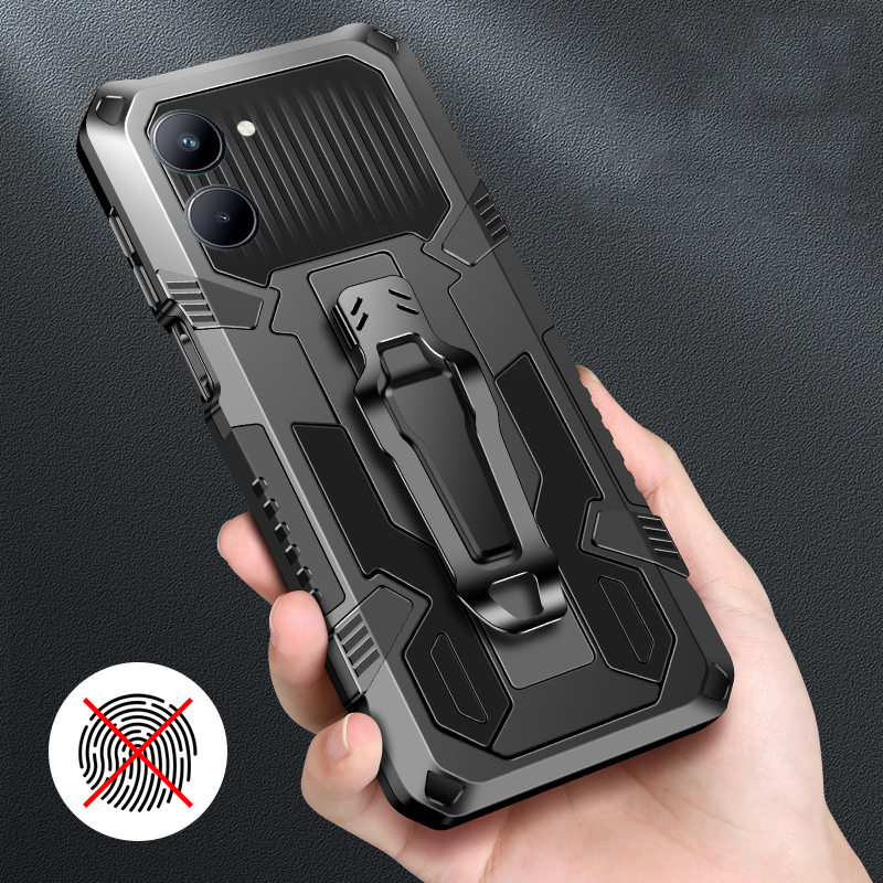Phone case Vivo Y28S Y03 Y18 Shockproof Armor Stand Holder with Metal Clip Mountaineering Back cover Vivo Y03 Y18 Y28S case.