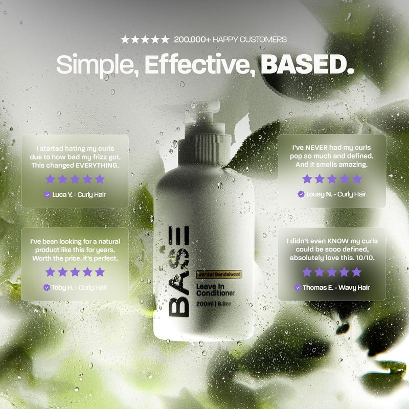 BASED Leave-In Conditioner - 200ml | Instant Frizz Control for Curly ...
