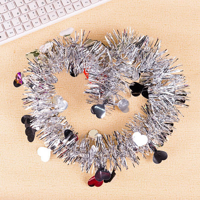 Christmas Tree Tinsel String Christmas Tree Decoration Diy 2M Xmas Ribbon Strip Party Garland Snow Home Decor