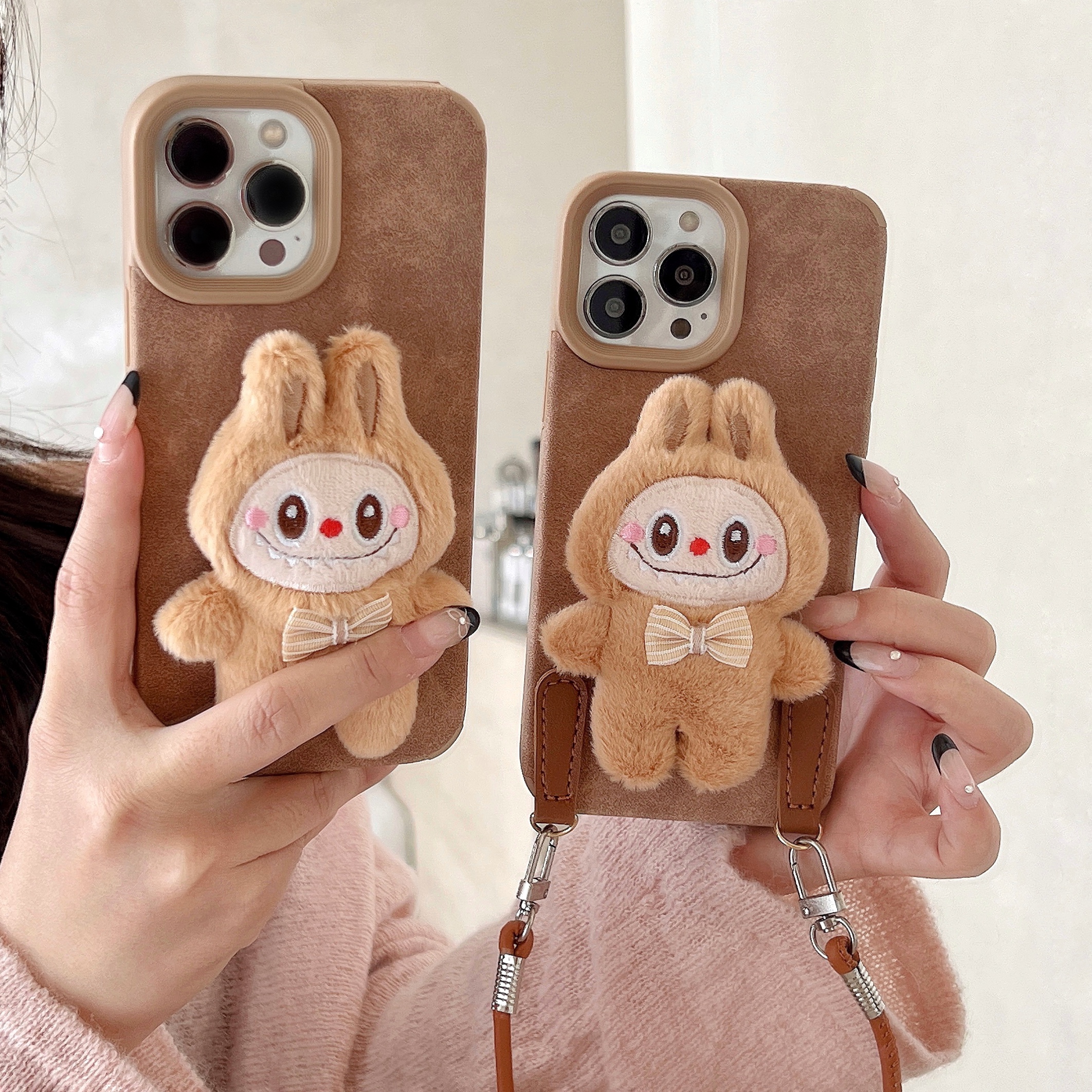 Olige%20Case%20For%20iPhone%2011%2012%2013%2014%2015%2016%20Pro%20Max%2014%2015%2016%20Plus%20New%20fall%20and%20winter%20three-dimensional%20cartoon%20plush%20tie%20LABUBU%20Phone%20Case%20Back%20Cover%20-%20Image%203