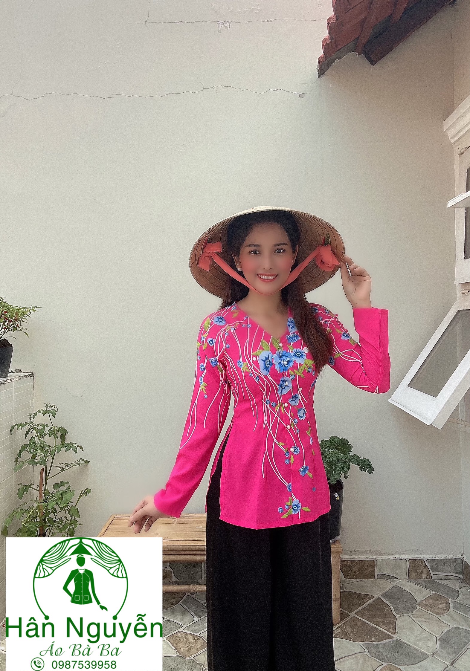 BÀ BA LỤA IN HOA N02( KÈM QUẦN)