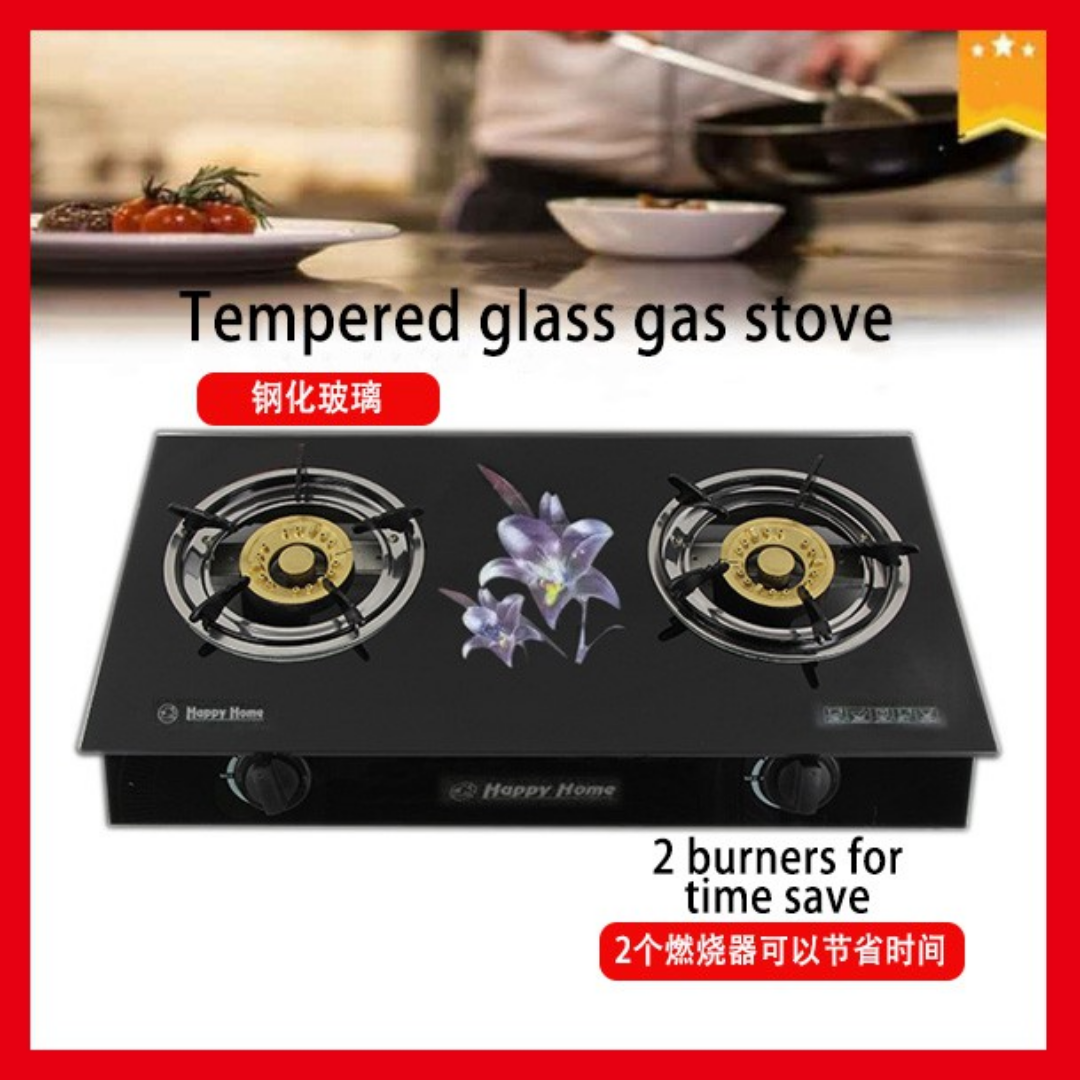 ( sjf shop ) Gas stove ( Double ) Double Burner Ceramic Gas Stove with Tempered Glass Top