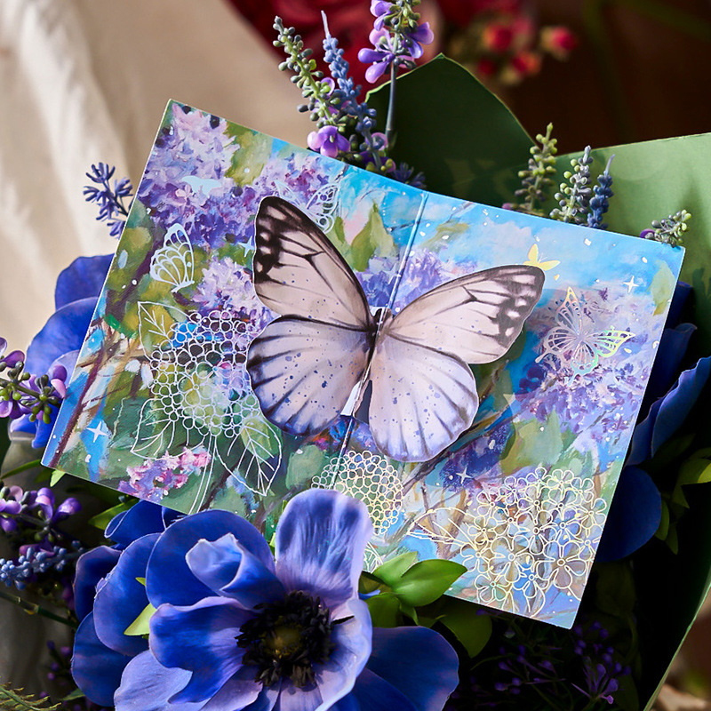 3D Pop-Up Birthday Card For Women - Hummingbird & Butterfly Design With Envelope (Blank Inside For Messages)