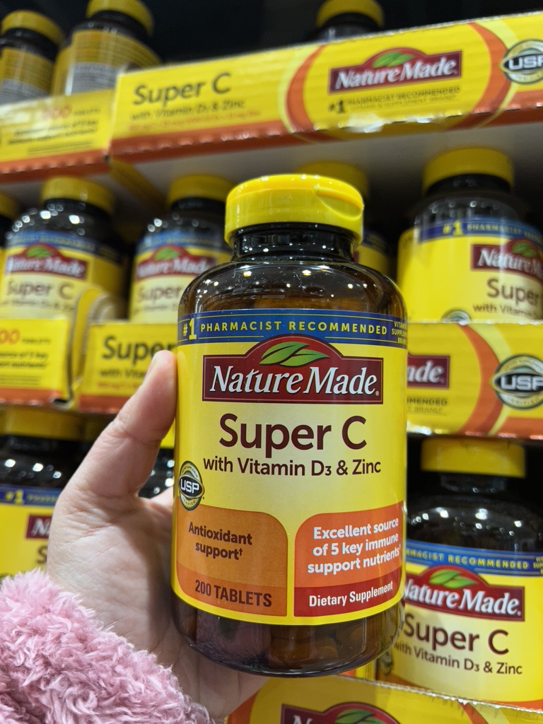 Nature Made Super C with Vitamin D3 and Zinc 200 Tablets MAY 2024