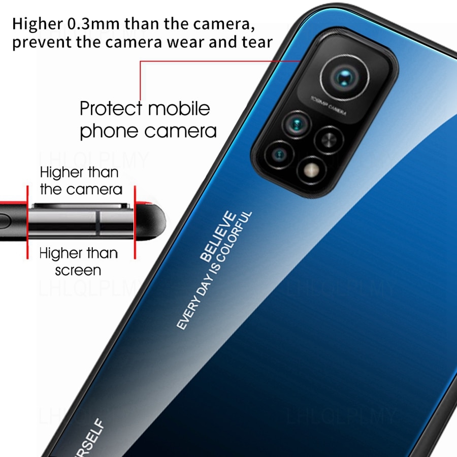 Gradient Tempered Glass Case For Xiaomi 11T Pro 12X 12 13 Lite 5G Mi 9T A2 11I A1 8 9 SE A3 10 10T 11 Colorful Back Cover. 