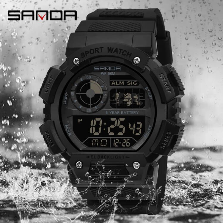SANDA New Listing Original Men Watch Sports Waterproof Watch LED Multi-function Outdoor Military Watch Fashion Digital Electronic Watch For Men