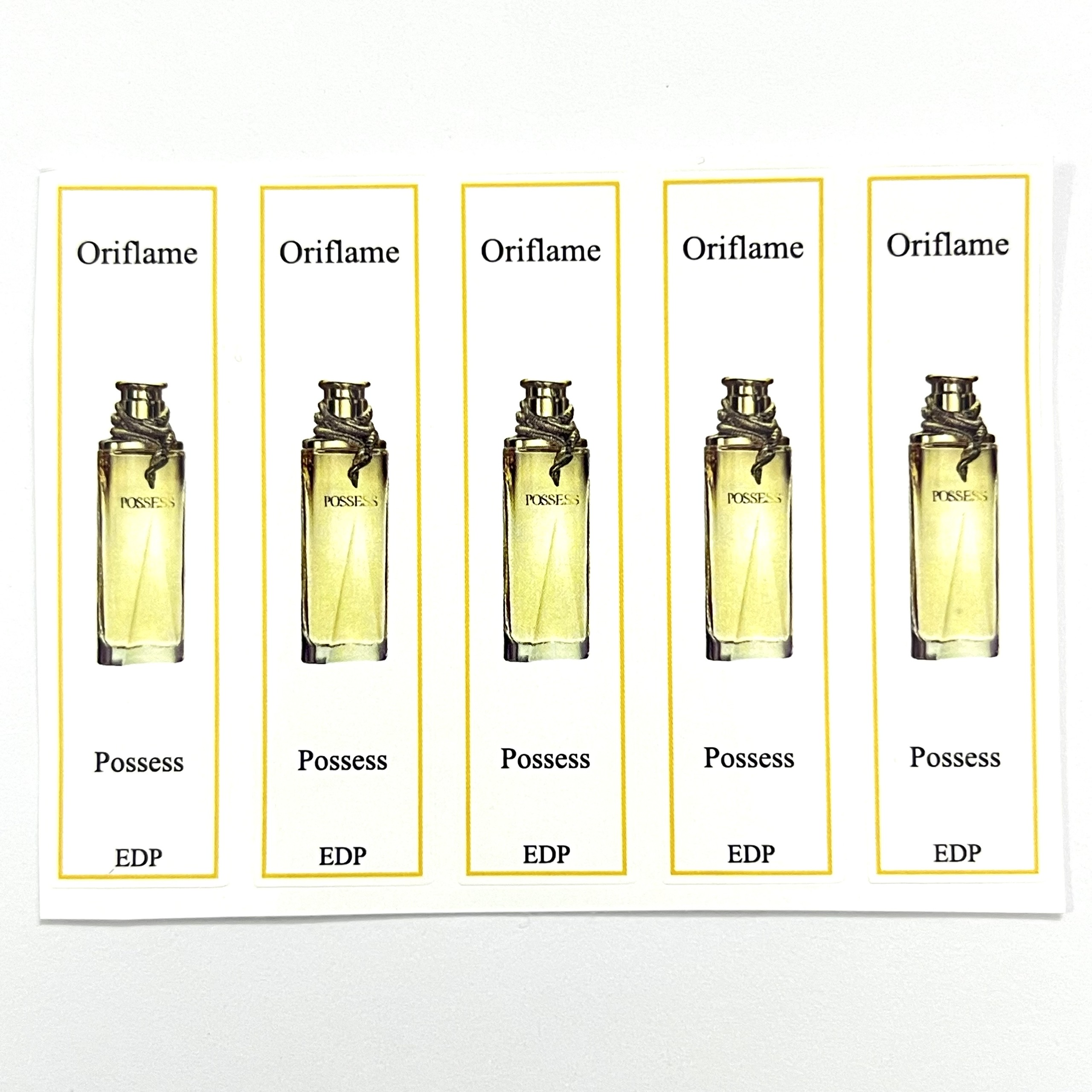 Combo 10 PCs Oriflame perfume bottle sticker for full range extract bottle
