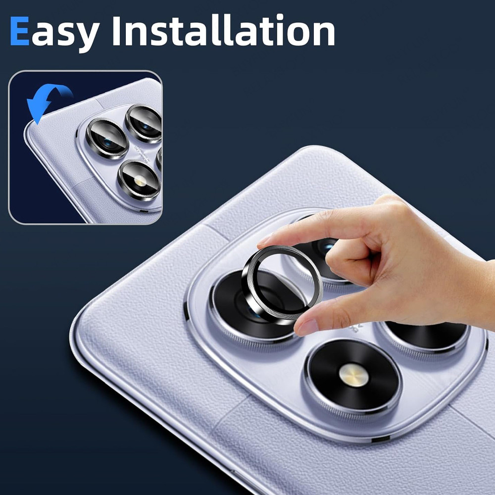 For Xiaomi Redmi Note 14 4G Anti-Drop Aluminum Alloy Eagle Eye Camera Ring for 6.67 inches xiaomi redmi note 14 MI NOTE 14 Metal Tempered Glass Camera Protector. 