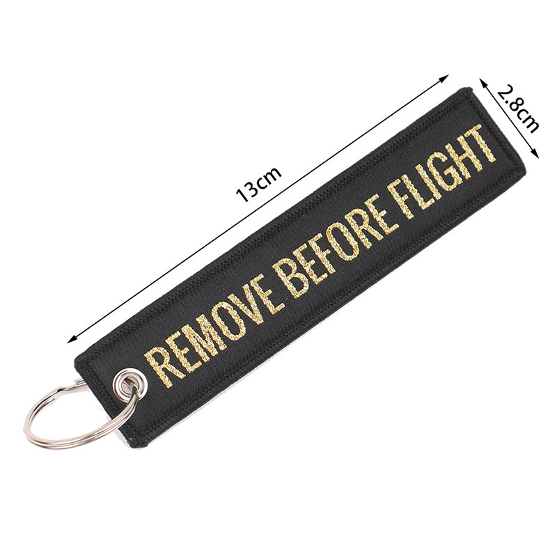 Remove Before Flight Key Chian Embroidery Key Tag Label Key Fobs