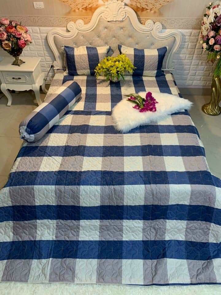Bộ chăn drap 5 món  cotton poly  (ĐỦ KÍCH THƯỚC) - CÓ QUÀ TẶNG