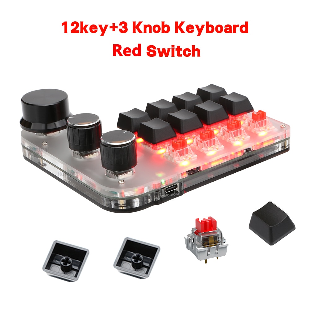 RGB Custom Macro Keyboard Bluetooth 2.4G Receiver USB 3 Mode Programming Game Photoshop Hotswap Mechanical Shortcut Keypad