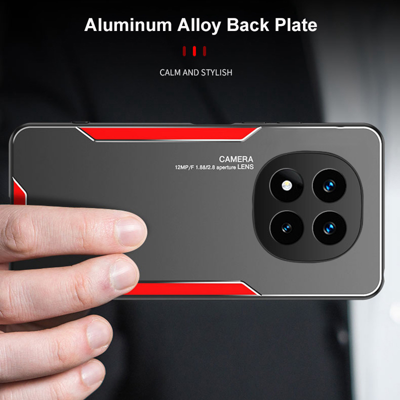 For Redmi Note 14 Pro Case Aluminum Metal Matte Cover Soft Silicone Frame Camera Protection Cover For For Redmi Note 14 Pro + Back cover Phone Cases. 