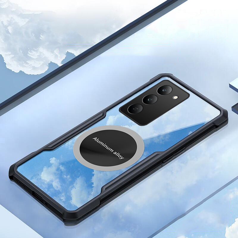 For Realme C75X Phone Case Ultra Thin Clear Transparent Car Navigation Matel Radiating Ring Soft Air Cushion Shockproof Armor Cover for Realme C75 Cover Casing HP