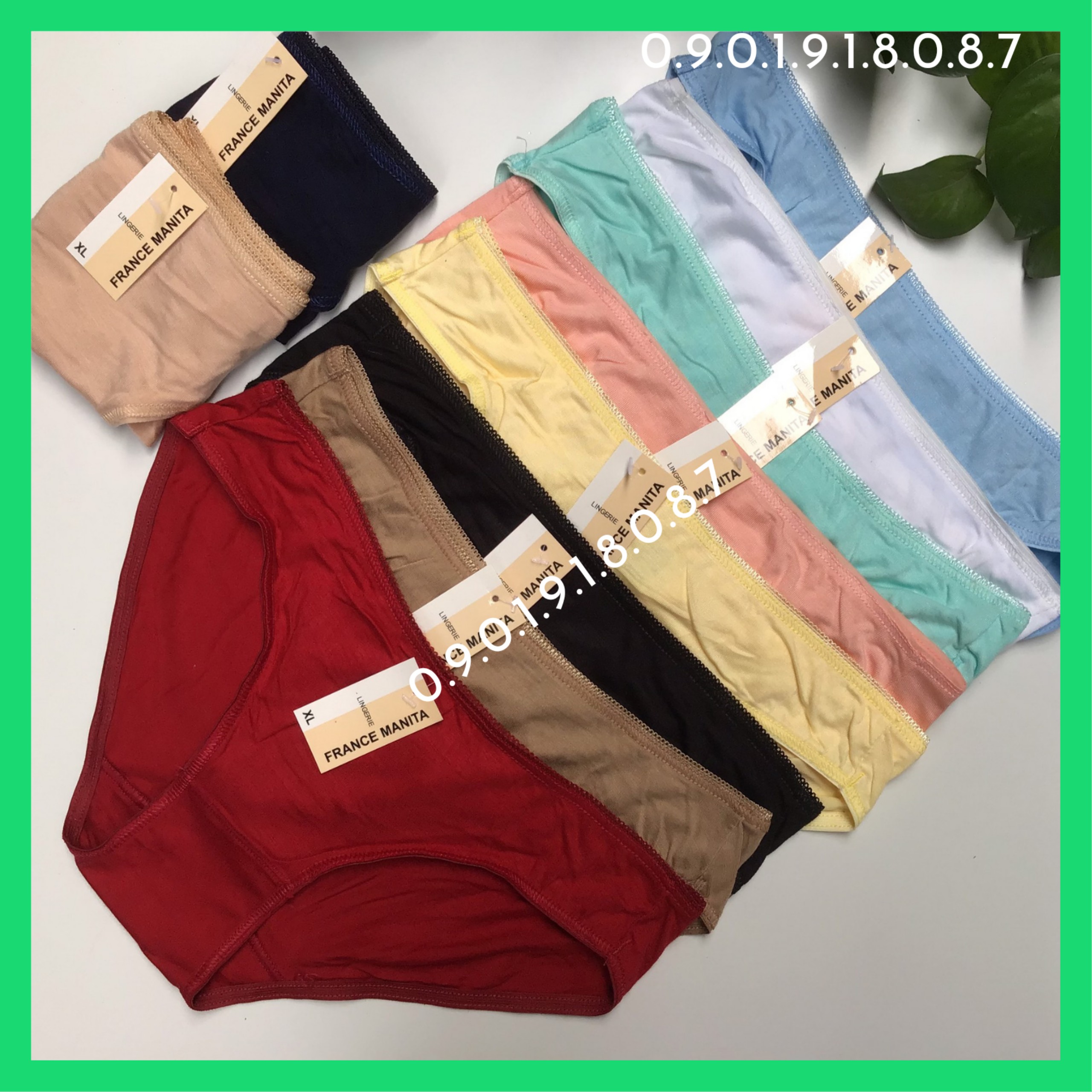 Combo 10 quần lót nữ cotton cao cấp nền trơn mềm mịn mát quyến rũ nhiều size từ 35 đến 65kg mã MR10 nội y chợ giá sỉ