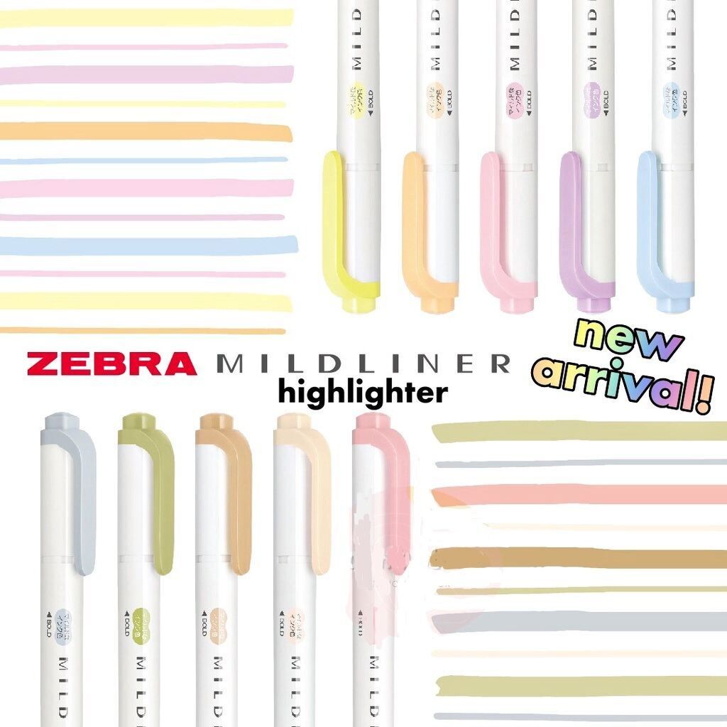 Zebra Mildliner Double-Sided Highlighter - Fine / Bold - 5 Gentle Color Set