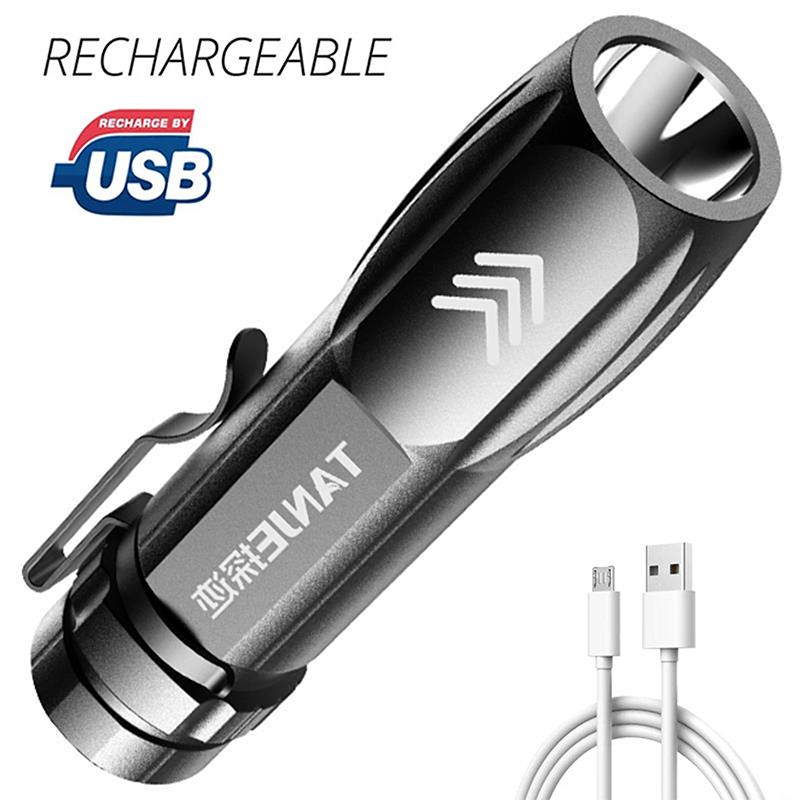 Đèn pin mini Đèn pin sạc USB Đèn Cắm Trại đèn tìm kiếm cắm trại