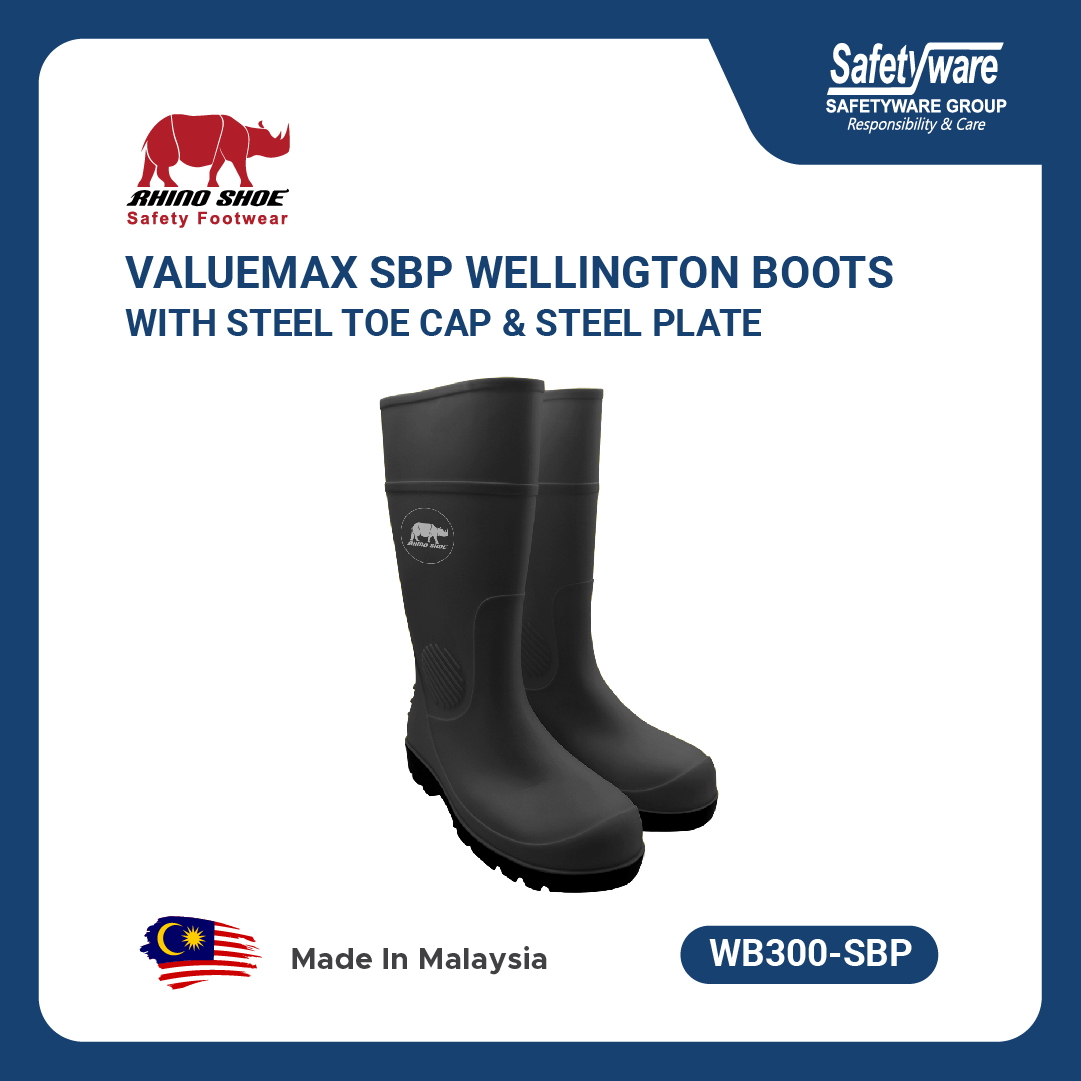 RHINO SHOE WB300SBP Valuemax Safety Wellington Boots Eco Material