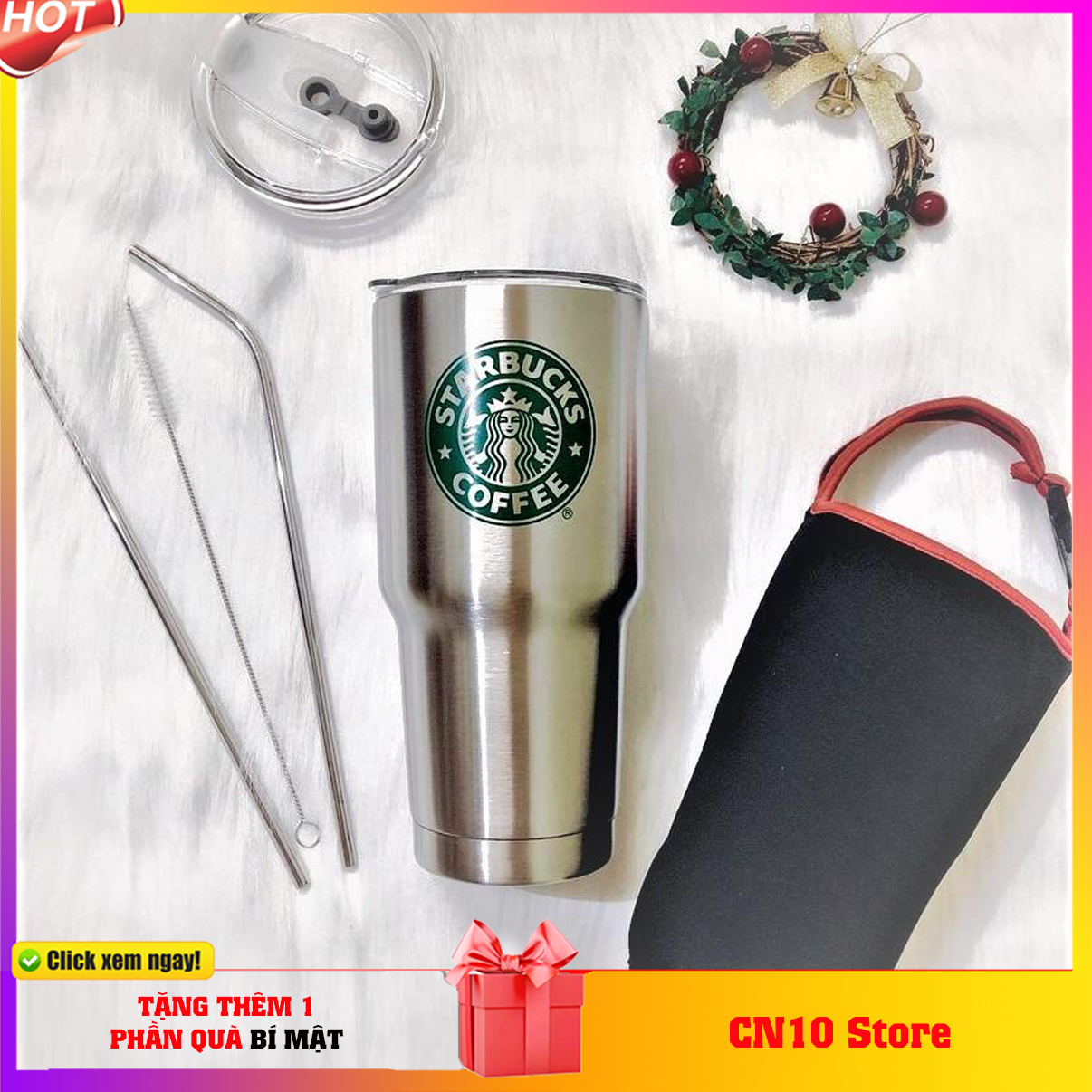 HCM-Freeship-Bình, Ly giữ nhiệt 900ml - Dùng Đựng Nước Đá, Nước Nóng, Nước Lạnh - CN10 Store