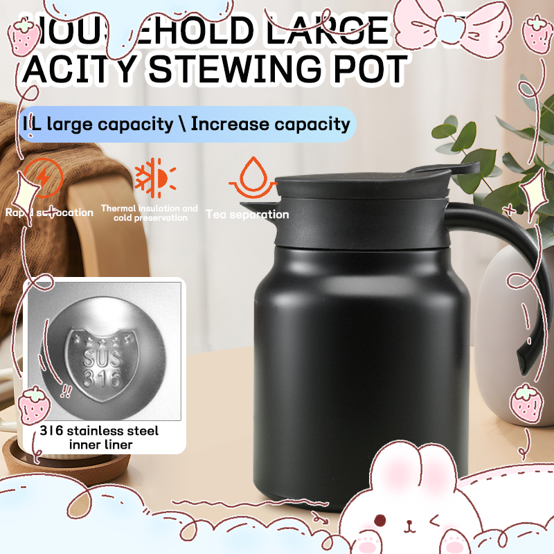 MODOFO 316 Thermos Snless Steel Thermal Insulation Stewed Teapot