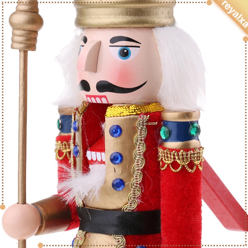 Set 2 mô hình Nutcracker King bằng gỗ trang trí giáng sinh