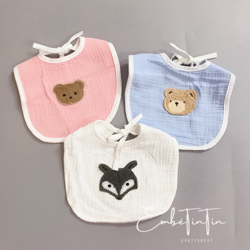 yếm xô thêu buộc dây cho bé (0-3y)