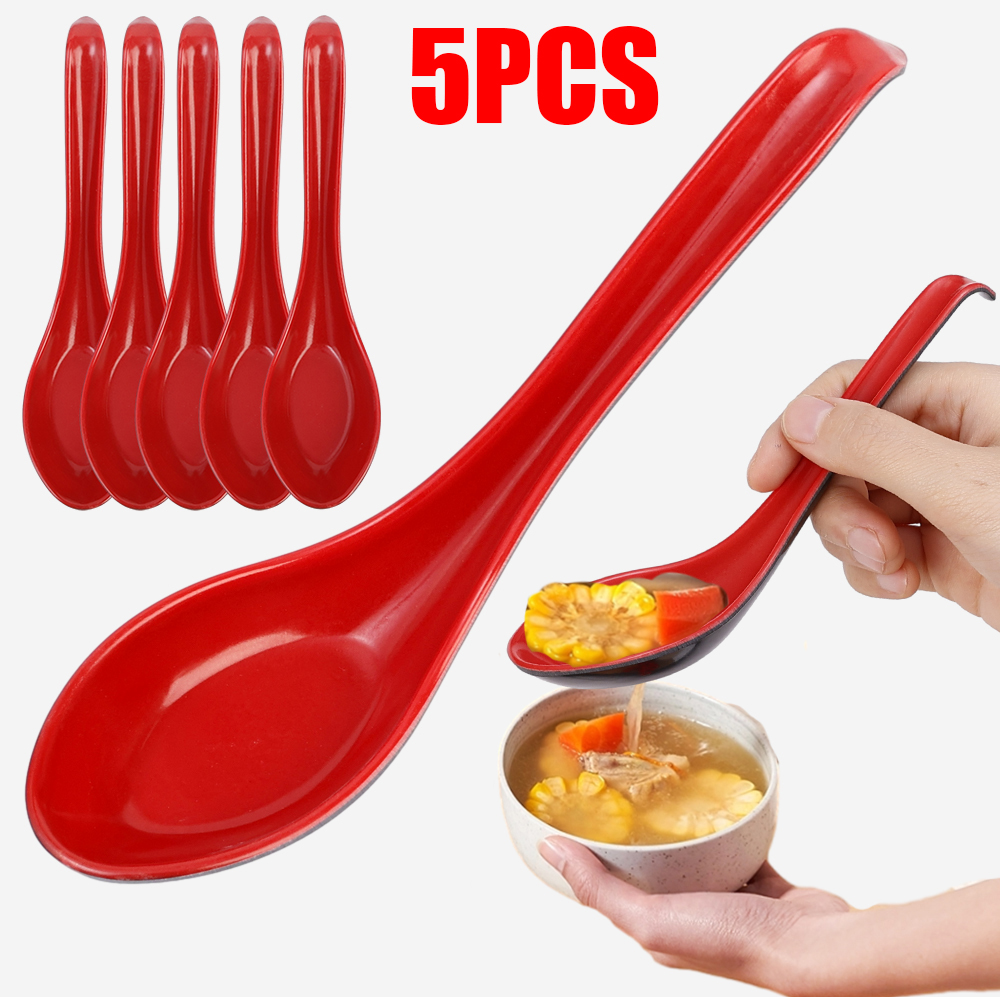 Cán bằng nhựa dài muỗng Bộ đồ ăn nhà bếp cho súp cháo cà phê tráng miệng muỗng