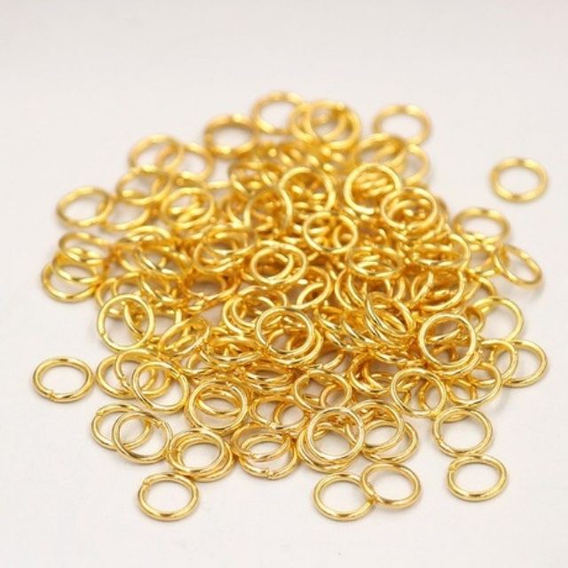 Khoen tròn màu vàng mini 5-6mm nối sản phẩm trang sức resin