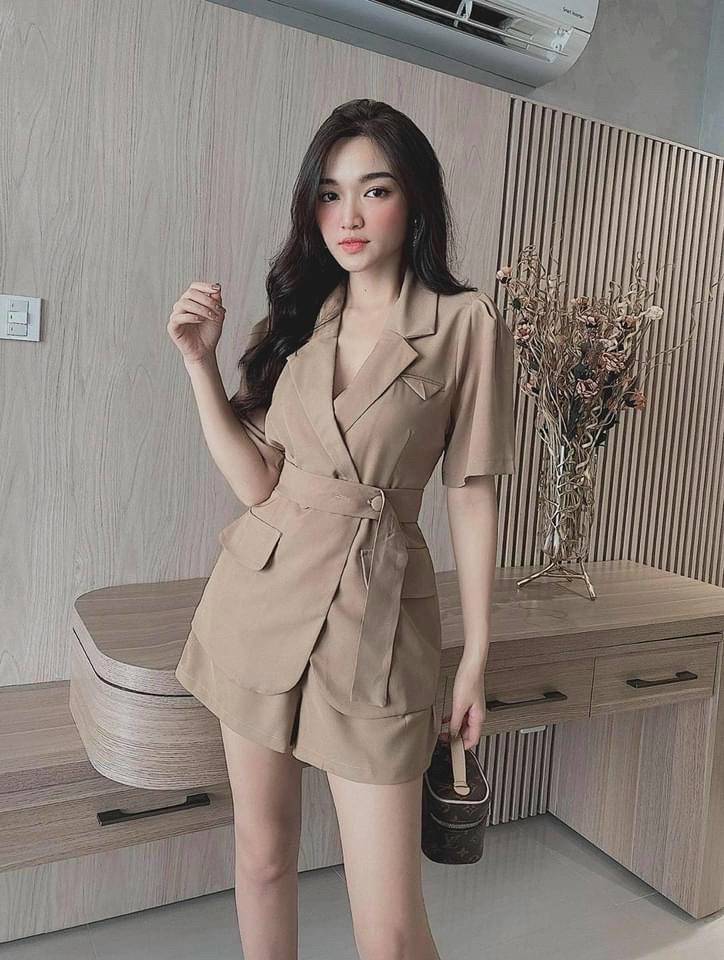 [HCM] SET BỘ VEST CỘT DÂY SIÊU SANG CHẢNH CHO CHỊ EM