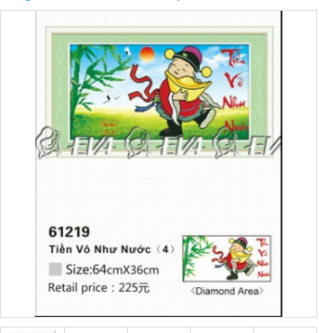 Tranh đính đá abc 3d thần tài may mắn 61219 kt:64x36cm
