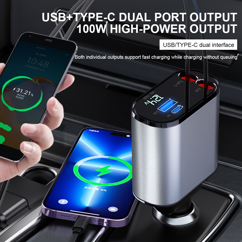 Xe nhanh r Loại-C Đầu ra cổng USB kép Stretchable dòng Inter điều chỉnh hướng màn hình hiển thị kỹ thuật số co rút linh hoạt