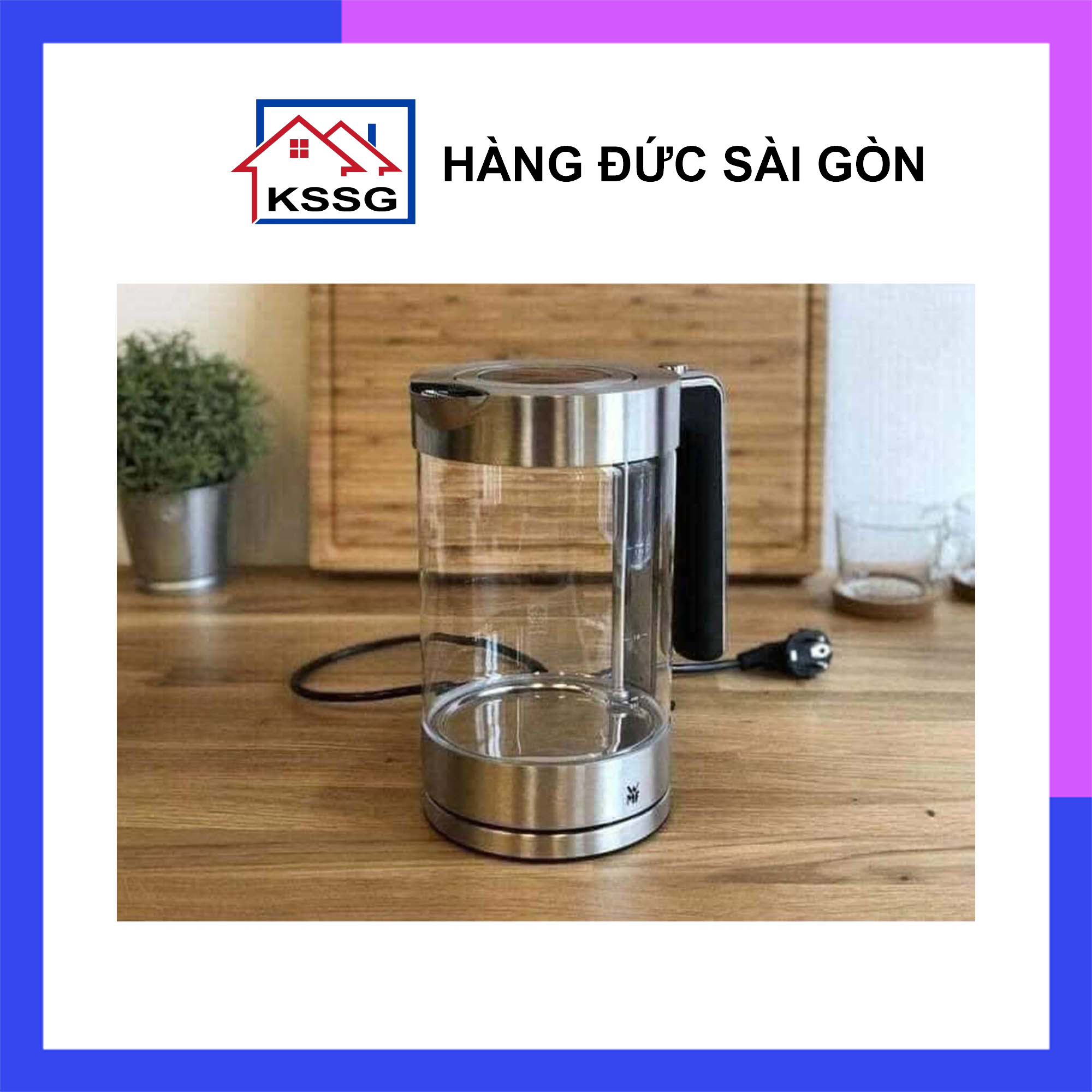 Ấm siêu tốc WMF Lono thủy tinh 1,7L nhập khẩu Đức