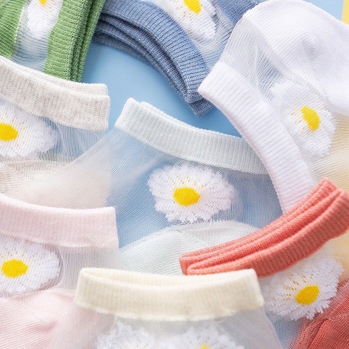 10 đôi vớ Tất hoa cúc lưới ren