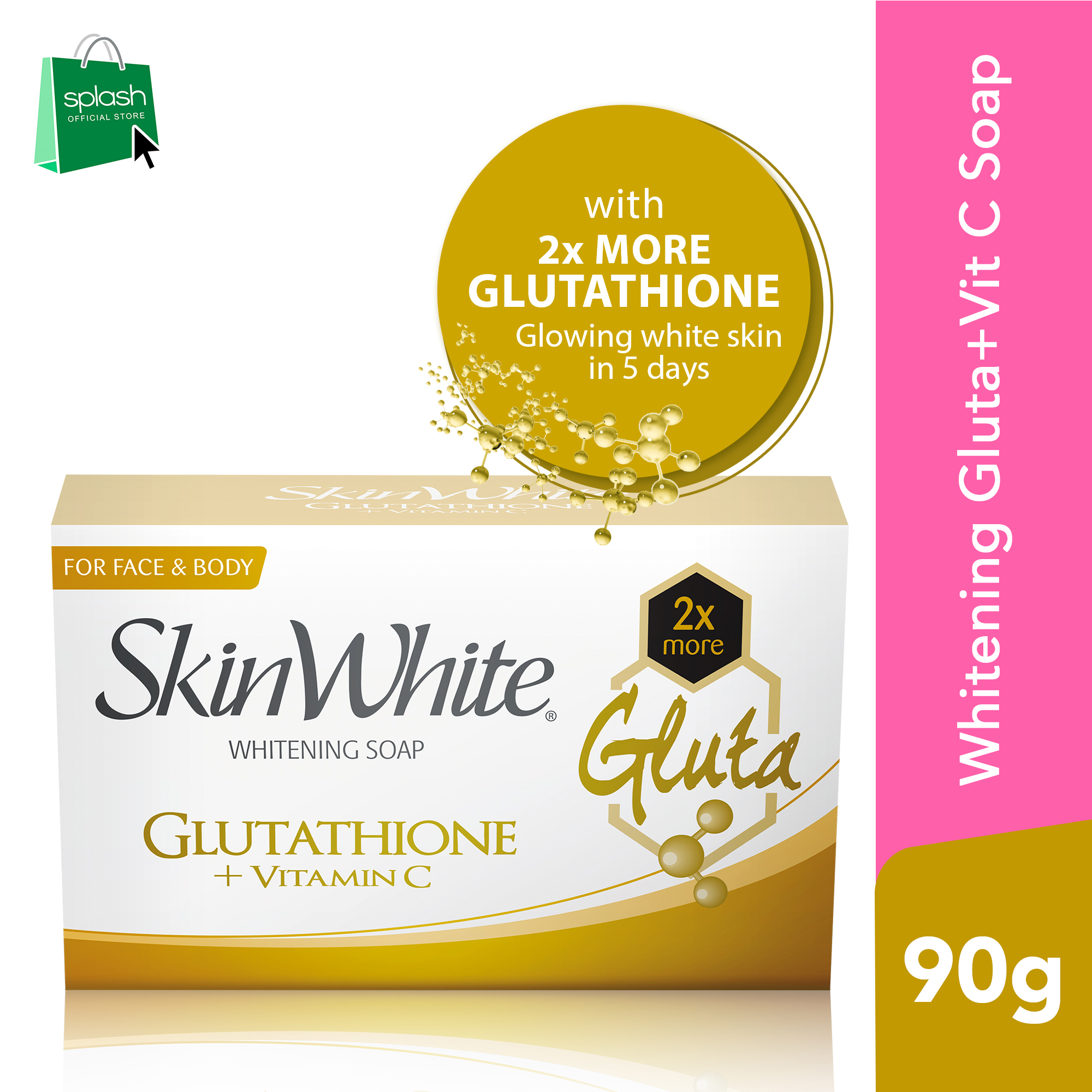 Skinwhite Whitening Face And Body Bar Soap Glutathione Vitamin C 90g