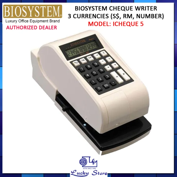 Biosystem Icheque5 Cheque Writer 3 Currencies Sgd Rm Open Number Icheque 5 Lazada Singapore
