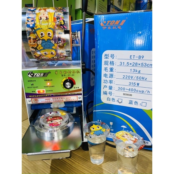 Máy ép miệng ly tự động cuốn màng ETON-B9