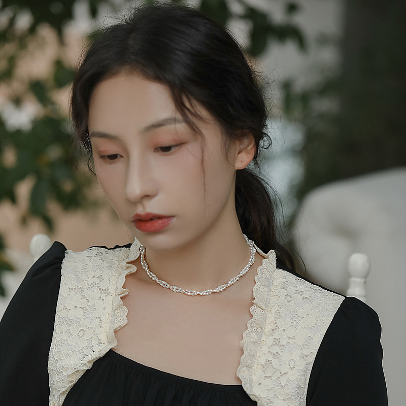 Vòng cổ ngọc trai kép, vòng ngọc trai song sợi hạt ngọc nhí hạt 4ly - bảo ngọc jewelry