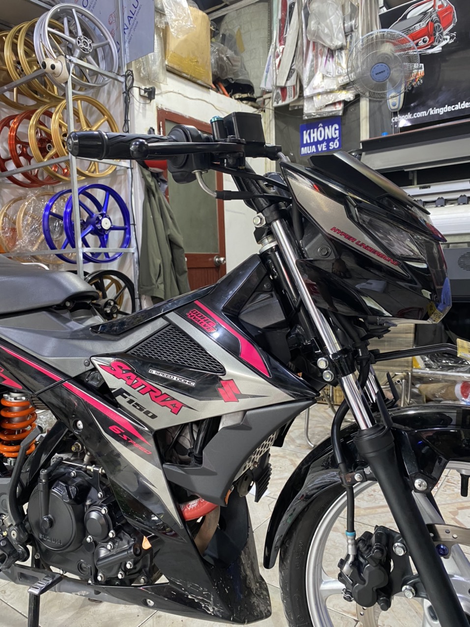 Tem Rời Candy cao cấp Satria màu đen hồng bạc
