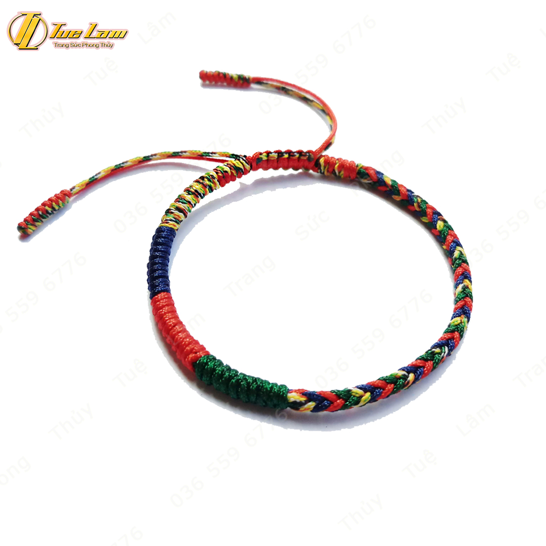 Vòng Tay Giá Rẻ Bền Đẹp Dây Chỉ Bện Handmade Kiểu Tibet 4 Màu May Mắn Bình An - Tuệ Lâm