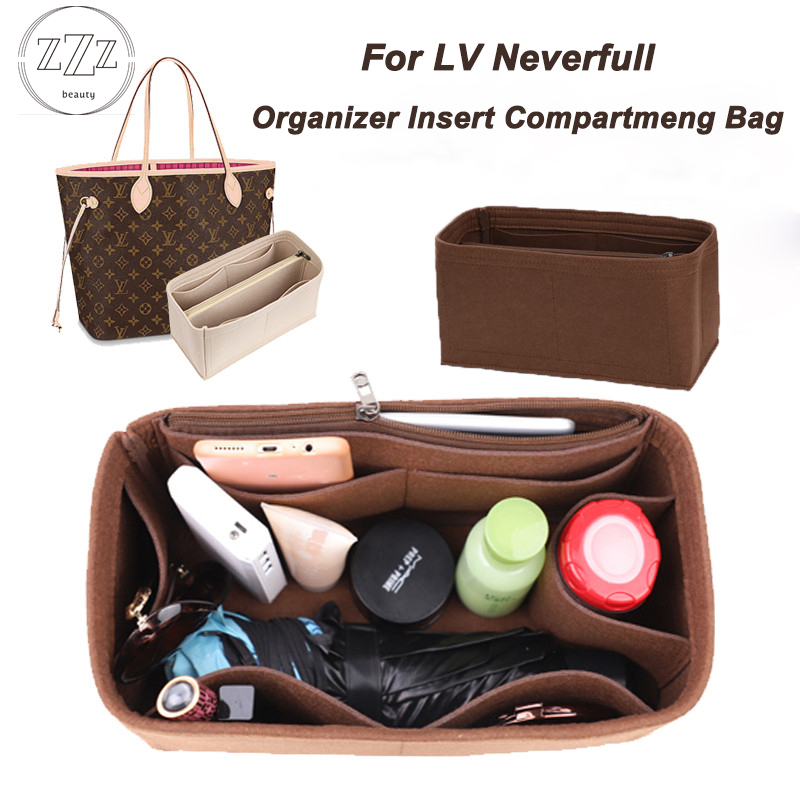 Zipped Handbag Organiser + 2 Pouches for Neverfull GM MM PM, 15  Compartments