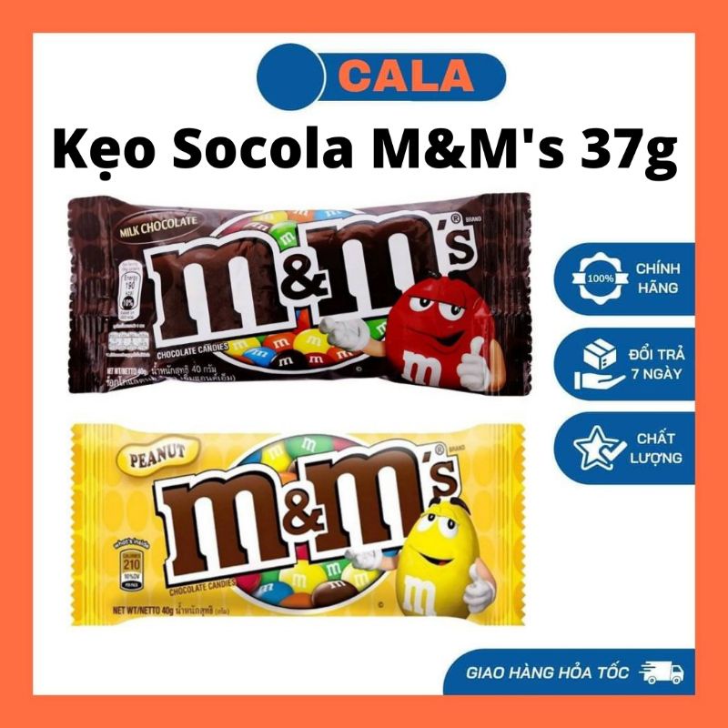 2 Vị Kẹo Socola M&M s Sữa Và Đậu Phộng 37g