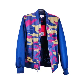 true religion camo bomber jacket