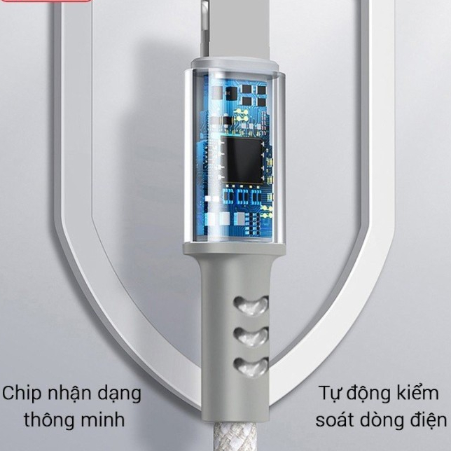Cáp sạc nhanh 3 đầu ( Type-C to L+ L + C ) công suất 12w