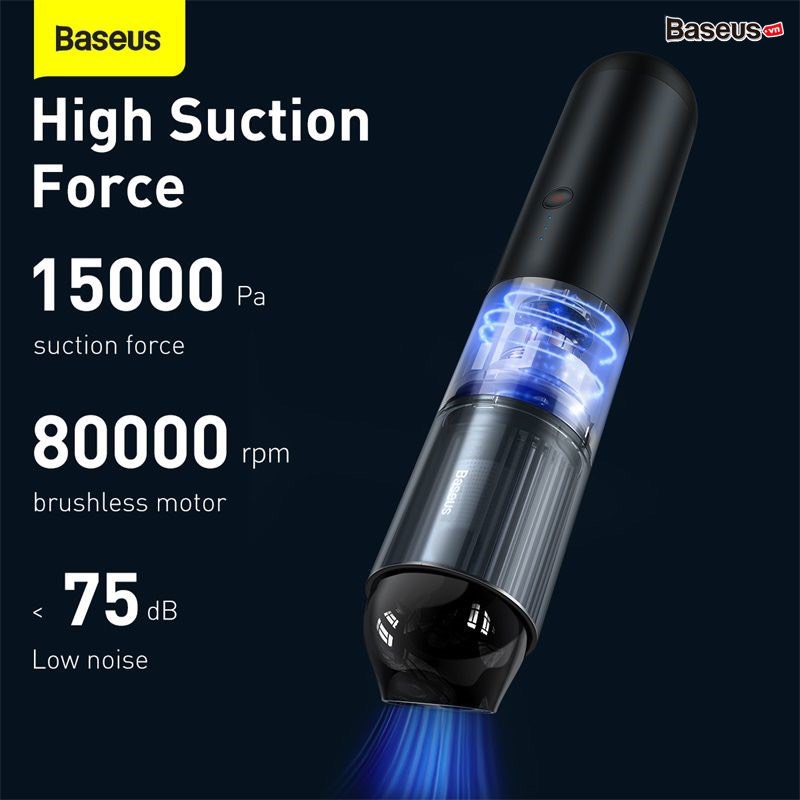 Máy hút bụi Baseus cầm tay A3 Car Vacuum Cleaner (15000pa, 135W, Vacuum Portable Cleaner)