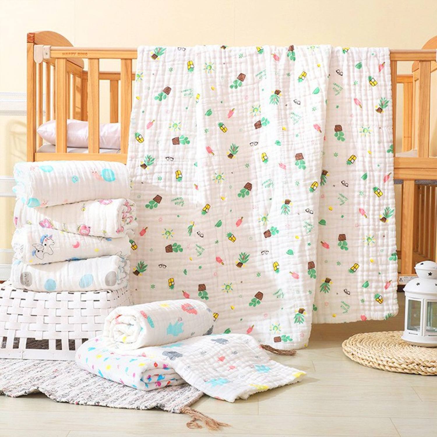 Khăn Tắm Xô 6 Lớp Cho Bé 110x110cm