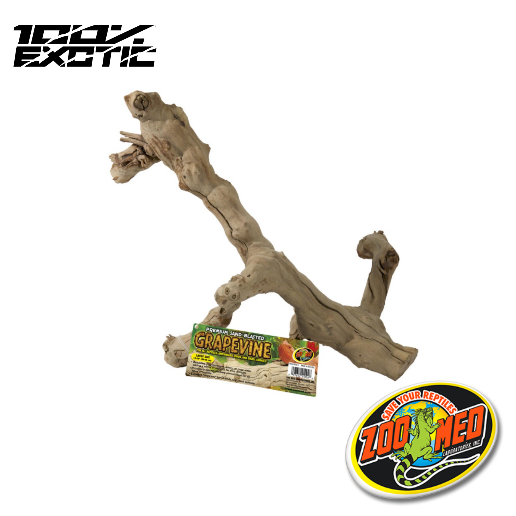 Zoomed Sand Blasted Grapevine Medium For Reptile Terrarium