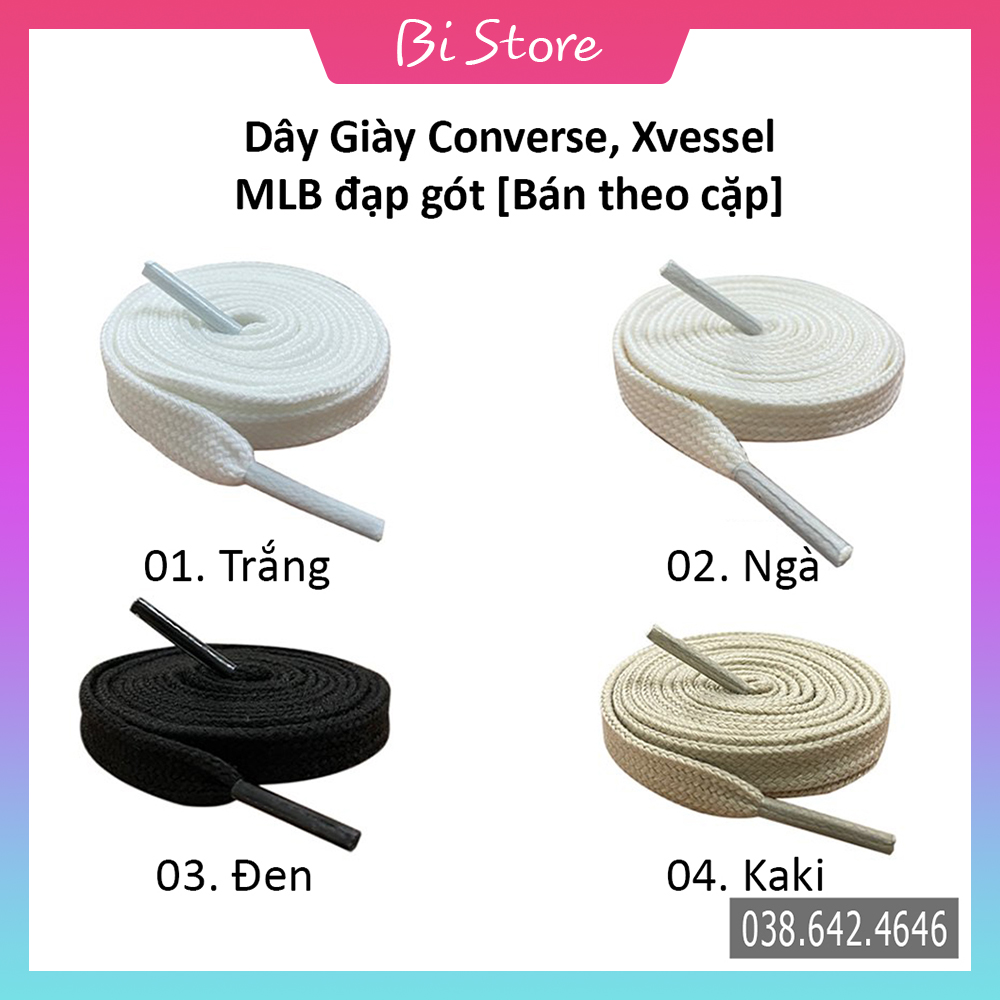 Dây giày converse 1970s, xvessel, mlb dẫm gót cổ cao + cổ ngắn