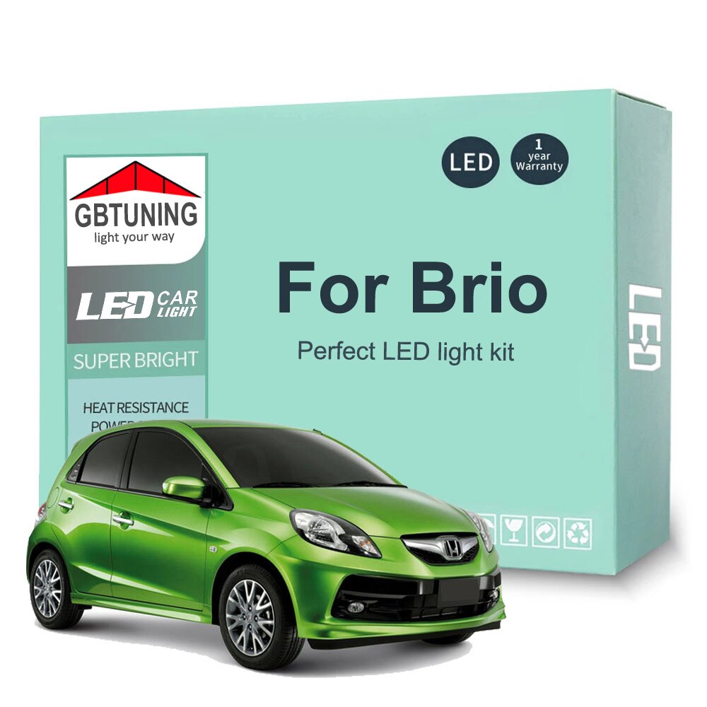 6pcs canbus led interior light bulb kit for honda brio 2010-2017 2018 2019 2020 2021 car dome reading trunk vehicle indoor lamp