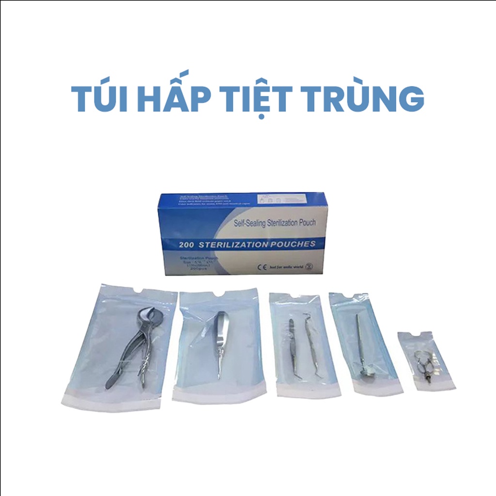 Túi hấp dụng cụ tiệt trùng - hộp 200 túi